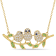 1 2/5 CTW Created Blue & White Sapphire Tsavorite Leaf Chick
Necklace Yellow Plated Sterling Silver