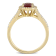 1 3/8 CT TGW Ruby and 1/3 CT TW Diamond Floral Halo Double Row Ring in
14K Yellow Gold