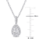 1 1/3 CT DEW Created Moissanite Teardrop Halo Pendant in Sterling Silver