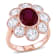 8 3/5 CT TGW Created Ruby and Created White Sapphire Floral Ring in 10K
Rose Gold