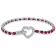 5 5/8 CT TGW Ruby and 3/4 CT TW Diamond Tennis Bracelet in 18k White Gold