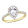 1 7/8 CT TGW Created White Sapphire Halo Teardrop Ring in Yellow Plated
Sterling Silver