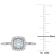 3/8 CT TGW Aquamarine and 1/7 CT TW Diamond Halo Ring in Sterling Silver