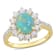 2 1/6 CT TGW Blue Ethiopian Opal, White Topaz and Diamond Ring in Yellow
Plated Sterling Silver