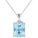 7 1/2 CT TGW Sky Blue and White Topaz Pendant with Chain in Sterling Silver