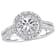 1/5 CT TW Diamond Halo Split Shank Engagement Ring in Sterling Silver