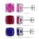 18  CT TGW Created Ruby, Created Blue and Pink Sapphire 3-Piece Set Stud
Earrings in Sterling Silver