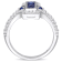 1 1/8 CT TGW Created Blue and White Sapphire Ring in Sterling Silver