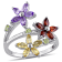 1 1/2 CT TGW Multi Gemstone Floral Ring in Sterling Silver