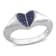 1/5 CT TGW Created Blue Sapphire Heart Ring in Sterling Sliver with
Black Rhodium Plated