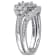 1/2 CT TW Diamond Halo Ring Set in Sterling Silver