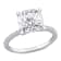 3-1/2 CT DEW Created Moissanite and 1/10 CT TW Diamond Engagement Ring
in 14K White Gold
