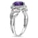 1 1/10 CT TGW Amethyst and 1/10 CT TW Diamond Open Heart Crossover Ring
in Sterling Silver