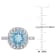 3 1/2 CT TGW Sky Blue Topaz Halo Ring in Sterling Silver
