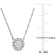 3/8 CT TGW Lab Grown Diamond Halo Necklace in 14K White Gold