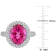 7 1/7 CT TGW Pink Topaz and Created White Sapphire Double Halo Cocktail
Ring in Sterling Silver