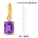6 1/2 CT TGW Amethyst and White Topaz Drop Earrings in Yellow Plated
Sterling Silver