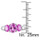 3 1/6 CTW Created Pink Sapphire 3-Stone Ring in Sterling Silver
