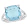 9 CT TGW Sky Blue and White Topaz Split Shank Cocktail Ring in Sterling Silver