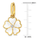 1/6 CT TGW White Topaz with White Enamel Flower Hoop Earrings in Yellow
Plated Sterling Silver