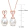 8-9MM South Sea Cultured Pearl & White Topaz Earrings and Pendant
Set in Rose Plated Sterling Silver