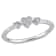 0.05 CT TW Diamond Accent 3-Heart Eternity Ring in Sterling Silver