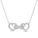 Diamond Accent Double Heart Infinity Pendant with Chain in Sterling Silver