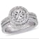 1/4 CT TW Diamond Halo Split Shank Bridal Set in Sterling Silver