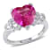 4 1/5 CT TGW Created Pink Sapphire and Diamond Accent Heart Ring in
Sterling Silver