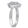 3/8 CT TW Diamond Double Halo Teardrop Ring in Sterling Silver