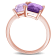 3 1/10 CT TGW Amethyst and Pink Amethyst Ring in Rose Plated Sterling Silver