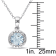 1 1/7 CT TGW Aquamarine Halo Pendant with Chain in Sterling Silver
