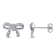 Diamond Bow Stud Earrings in Sterling Silver