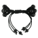 Shambhala Bracelet on Black Silk Cord with Black and White Cubic
Zirconia Beads