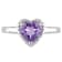 1 CT TGW Amethyst Heart Halo Ring in Sterling Silver