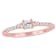 1/3 CT TGW Created White Sapphire and Diamond Accent Promise Ring in
Rose Plated Sterling Silver