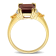 3 7/8 CTW Garnet, Citrine and  Diamond Ring in Yellow Plated Sterling Sillver