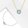 3/4 CT TGW Moissanite with Blue Enamel Halo Solitaire Necklace in Yellow
Plated Sterling Silver