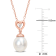 8-9MM South Sea Cultured Pearl and White Topaz Pendant with Chain in
Rose Plated Sterling Silver