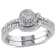 1/7 CT TW Diamond Halo Bridal Set in Sterling Silver