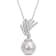 11-12mm Freshwater Cultured Pearl and Diamond Accent Drop Pendant with
Chain in Sterling Silver
