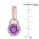 3/8 CT TGW White Topaz and Amethyst Earrings in Rose Plated Sterling Silver
