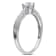 1/3 CT TGW Created White Sapphire and Diamond Accent Engagement Ring in
Sterling Silver