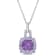 2 1/3 CT TGW Amethyst, Tanzanite and Diamond Accent Pendant with Chain
in Sterling Silver