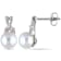 7.5-8MM Freshwater Cultured Pearl and Diamond Accent Twist Earrings in
10K White Gold