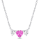 2 5/8 CT TGW Created Pink Sapphire Triple Heart Necklace in Sterling Silver