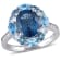 5 3/8 CTW London, Swiss and Sky Blue Topaz Halo Ring in Sterling Silver