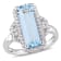 4 1/4 CT TGW Sky Blue and White Topaz Halo Ring in Sterling Silver