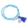 20" Dyed Howlite Bead Bracelet with Blue Tassel and Heart Charm in
Sterling Silver