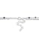 Multi-Color Bead Double Strand Herringbone Necklace in Sterling Silver